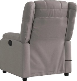 vidaXL Πολυθρόνα Μασάζ Ανακλινόμενη Taupe Υφασμάτινη