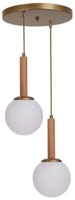 Φωτιστικό Οροφής 534LUN6218 Φ25x80cm 2xE27 40W Oak-White Opviq