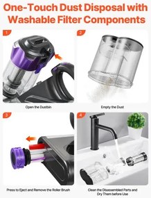 VEVOR Mattress Vacuum Cleaner with 18Kpa Powerful Suction HEPA Filter 550W Gray