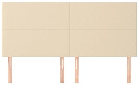 vidaXL Κεφαλάρια Κρεβατιού 4 τεμ. Κρεμ 90x5x78/88 εκ. Υφασμάτινο
