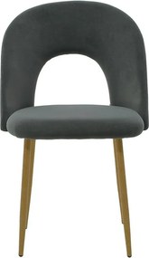 Καρέκλα Jonah βελούδο ανθρακί-φυσικό πόδι 55x57x85 εκ.