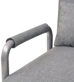 vidaXL Πολυθρόνα Κρεβάτι Περιστρεφόμενη Ανοιχτό Γκρι Υφασμάτινη