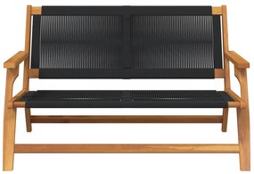 vidaXL Πάγκος Κήπου  Μαύρος 76x122x73 εκ. Μασίφ Ξύλο Ακακίας