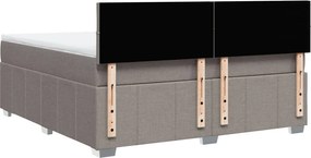 vidaXL Κρεβάτι Boxspring με Στρώμα Taupe 180x200 εκ. Υφασμάτινο