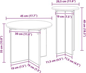 vidaXL Σετ βοηθητικά τραπεζάκια 2 pcs Sonoma Δρυς Επεξεργασμένο Ξύλο