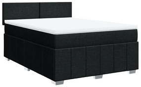 vidaXL Κρεβάτι Boxspring με Στρώμα Μαύρο 160x200 εκ. Υφασμάτινο