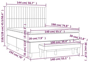 Κρεβάτι Boxspring με Στρώμα Σκούρο Πράσινο 140x190εκ. Βελούδινο - Πράσινο