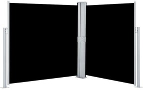 vidaXL Σκίαστρο Πλαϊνό Συρόμενο Μαύρο 140 x 600 εκ.
