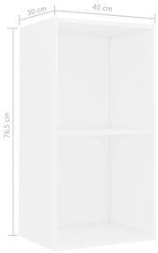 vidaXL Βιβλιοθήκη Λευκό 40x30x76,5 cm Ξύλινη κατασκευή