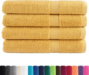 vidaXL Πετσέτες Premium SOLUND 4 τεμ. Χρυσές 100x200 εκ. 600 γρ./μ²