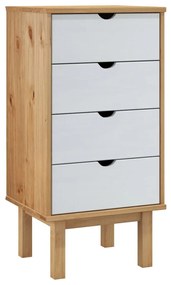 vidaXL Συρταριέρα OTTA Καφέ & Λευκό 46 x 39,5 x 90εκ Μασίφ Ξύλο Πεύκου