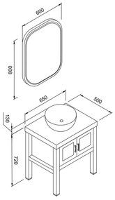 Σετ Έπιπλο Μπάνιου LONDON 65 Λευκό 65x50x185 εκ.