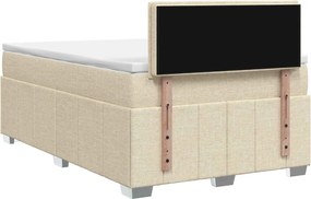 vidaXL Κρεβάτι box spring με στρώμα Κρεμ 120 x 190 cm Ύφασμα