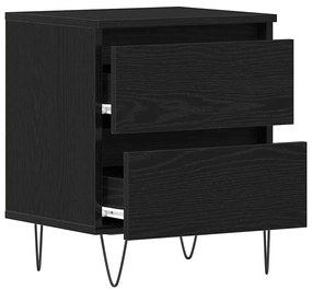 vidaXL Κομοδίνο 2 pcs Μαύρη δρυς 40 x 35 x 50 εκ. Επεξεργασμένο ξύλο