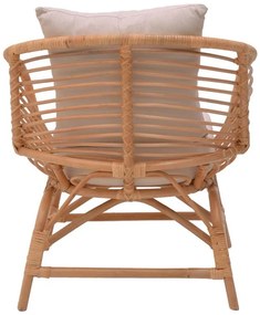 Καρέκλα - Πολυθρόνα Caxen φυσικό rattan-λευκό μαξιλάρι 72x63x75 εκ. 72x63x75 εκ.