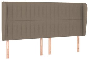 Κεφαλάρι με Πτερύγια Taupe 203x23x118/128 εκ. Υφασμάτινο - Μπεζ-Γκρι