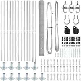 vidaXL Στύλος Περιφράξεων Ασημί 25 x 1,4 μ (πλέγμα 13 mm) Ατσάλι