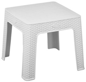 Garden table Raia PP Rattan White 44x44x41 εκ.