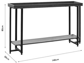 Κονσόλα Nolan καρυδί-μαύρο 140x30x85εκ 140x30x85 εκ.