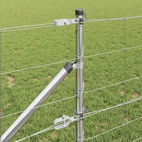 vidaXL Συρματόπλεγμα με ακίδες 25 x 0,8 m Ασημί Δίχτυ