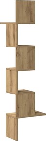vidaXL Γωνιακό ράφι τοίχου Δρυς τεχνίτης 32x32x127,5 cm
