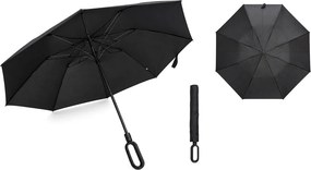 BRUNO ομπρέλα βροχής BRN-0325, σπαστή, αυτόματη, Φ104cm, αντιανεμική, με θήκη, μαύρη