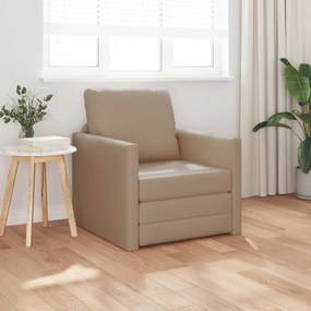vidaXL Πολυθρόνα Δαπέδου 2-σε-1 Καπουτσίνο 74x77x81 εκ Τεχνητό Δέρμα