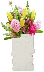 Βάζο ArteLibre Πρόσωπο Λευκό Κεραμικό 17.5x9.3x20.8cm