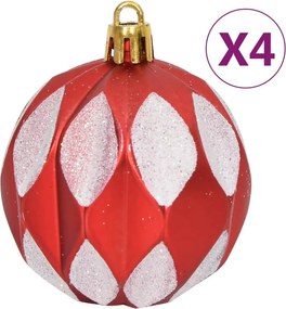 vidaXL Σετ Μπάλες Χριστουγεννιάτικες 64 τεμ. Κόκκινες και Λευκές