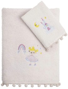 Πετσέτες Παιδικές Alice (Σετ 2τμχ) White-Pink Nima Towels Set 70x140cm 100% Βαμβάκι