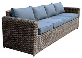 Καναπές 4θέσιος ARIZONA Αλουμίνιο/Wicker Καφέ (Γκρι) 252x77x73cm