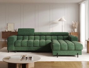 Γωνιακός καναπές Freyia-Prasino-Δεξιά - 285.00Χ181.00Χ93.00cm