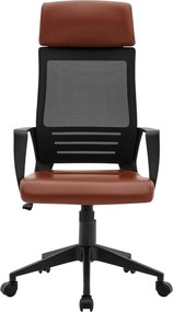 BF2500 Πολυθρόνα Γραφείου Διευθυντή Mesh Μαύρο - Pu Καφέ   1τμχ
