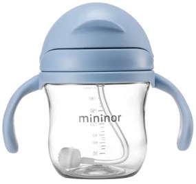 Mininor εκπαιδευτικό ποτηράκι με καλαμάκι Blue