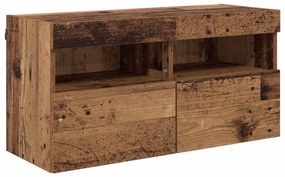 Μονάδα Τοίχου Τηλεόρασης 4 pcs Παλιό ξύλο Επεξεργασμένο ξύλο