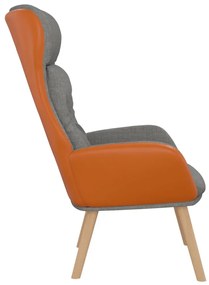 vidaXL Πολυθρόνα Relax Ανοιχτό Γκρι από Ύφασμα και PVC