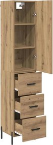 vidaXL Highboard Artisan Oak 34,5 x 34 x 180 εκ. Επεξεργασμένο ξύλο