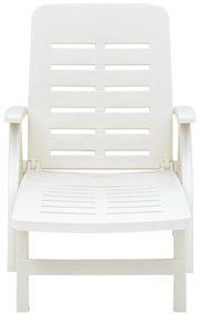 vidaXL Ξαπλώστρα Πτυσσόμενη Λευκή Πλαστική