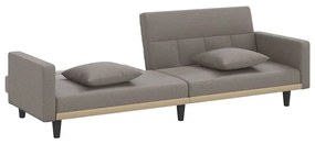 vidaXL Καναπές Κρεβάτι Taupe Υφασμάτινος με Μαξιλάρια