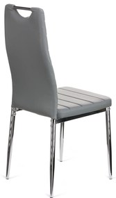Καρέκλα Tonia PU γκρι-πόδι χρωμίου 52x43x96