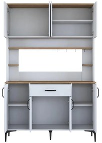 Mπουφές με ράφι Cordie λευκό μελαμίνης 120x40x184.2εκ 120x40x184.2 εκ.