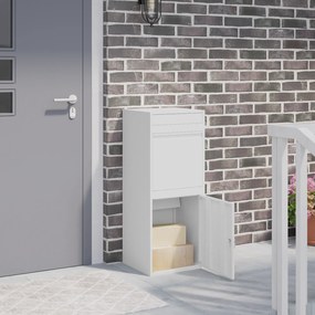 vidaXL Θυρίδα Πακέτων Λευκό 41 x 38 x 103 εκ Ατσάλι
