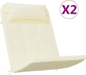 vidaXL Μαξιλάρια Καρέκλας Adirondack 2 τεμ. Κρεμ από Ύφασμα Oxford