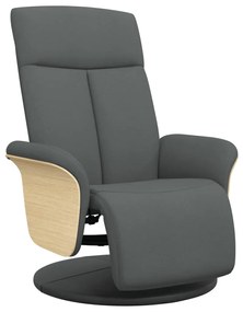 vidaXL Πολυθρόνα Ανακλινόμενη με Υποπόδιο Σκούρο Γκρι Υφασμάτινη