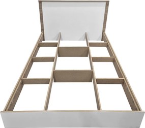 Κρεβάτι Athos pakoworld σε sonoma-λευκή απόχρωση 140x200εκ