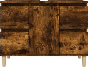 vidaXL Ντουλάπι Νιπτήρα Καπνιστή Δρυς 80x33x60 εκ. Επεξεργ. Ξύλο