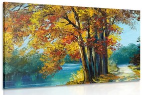 Εικόνα ζωγραφισμένα δέντρα σε φθινοπωρινά χρώματα - 60x40