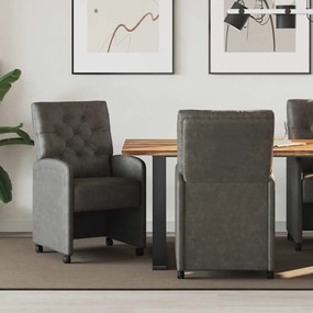 vidaXL Καρέκλες Φαγητού με Ρόδες 2 pcs Μαύρο 58 x 67 x 97 εκ