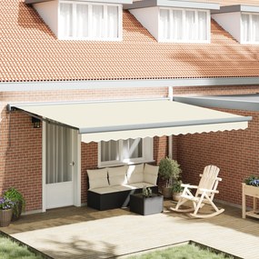 vidaXL Αυτόματη Ανασυρόμενη Τέντα Κρεμ 450x300 εκ.