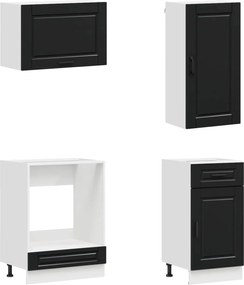 vidaXL Μονάδα κουζίνας PORTO 8 pcs Μαύρο Επεξεργασμένο Ξύλο